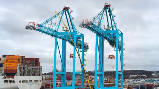 Gantry cranes over a Saudi container terminal